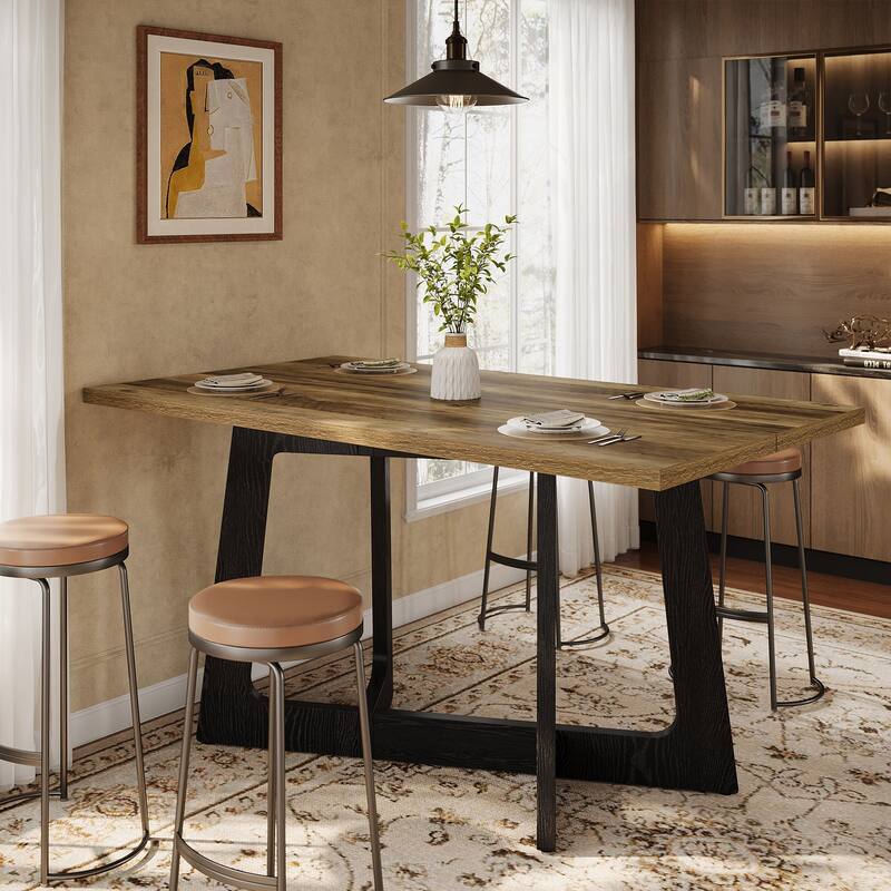 47'' Small Dining Table, Farmhouse Rectangle Kitchen Table for 2-4