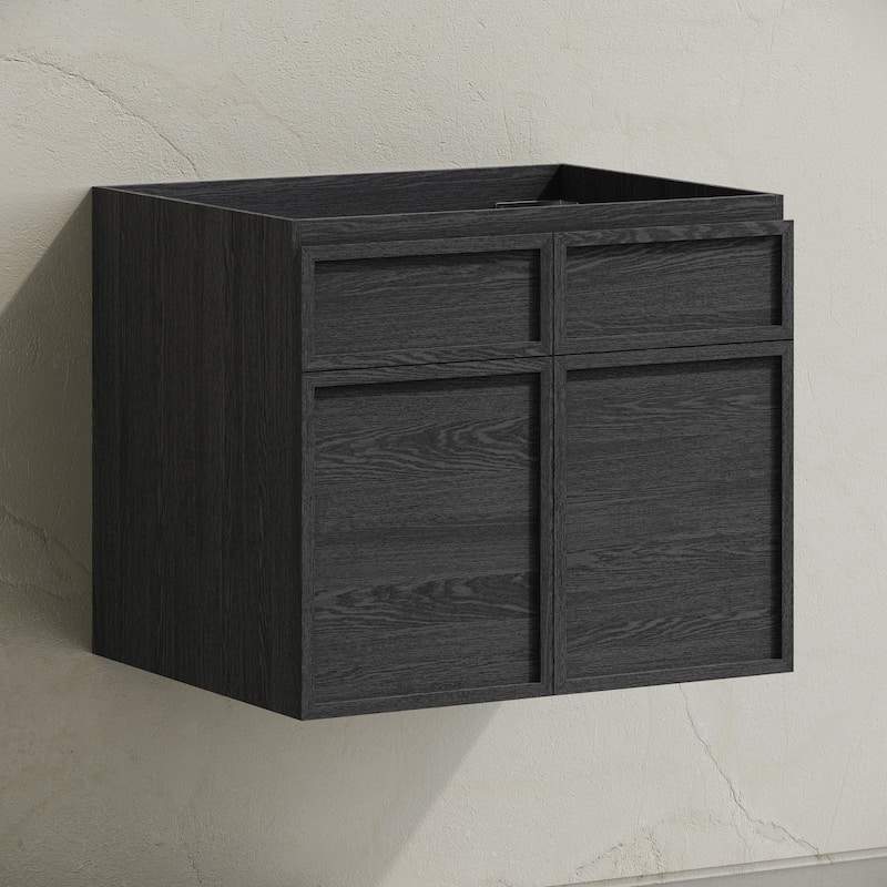 St. Tropez 24" Wall-Mounted Bathroom Vanity Cabinet Without Top In Black Oak - 24