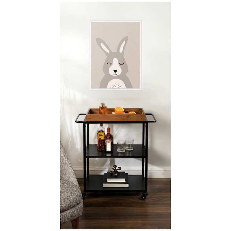 Kate and Laurel Bunny by July Art Prints Framed Canvas Wall Art Print