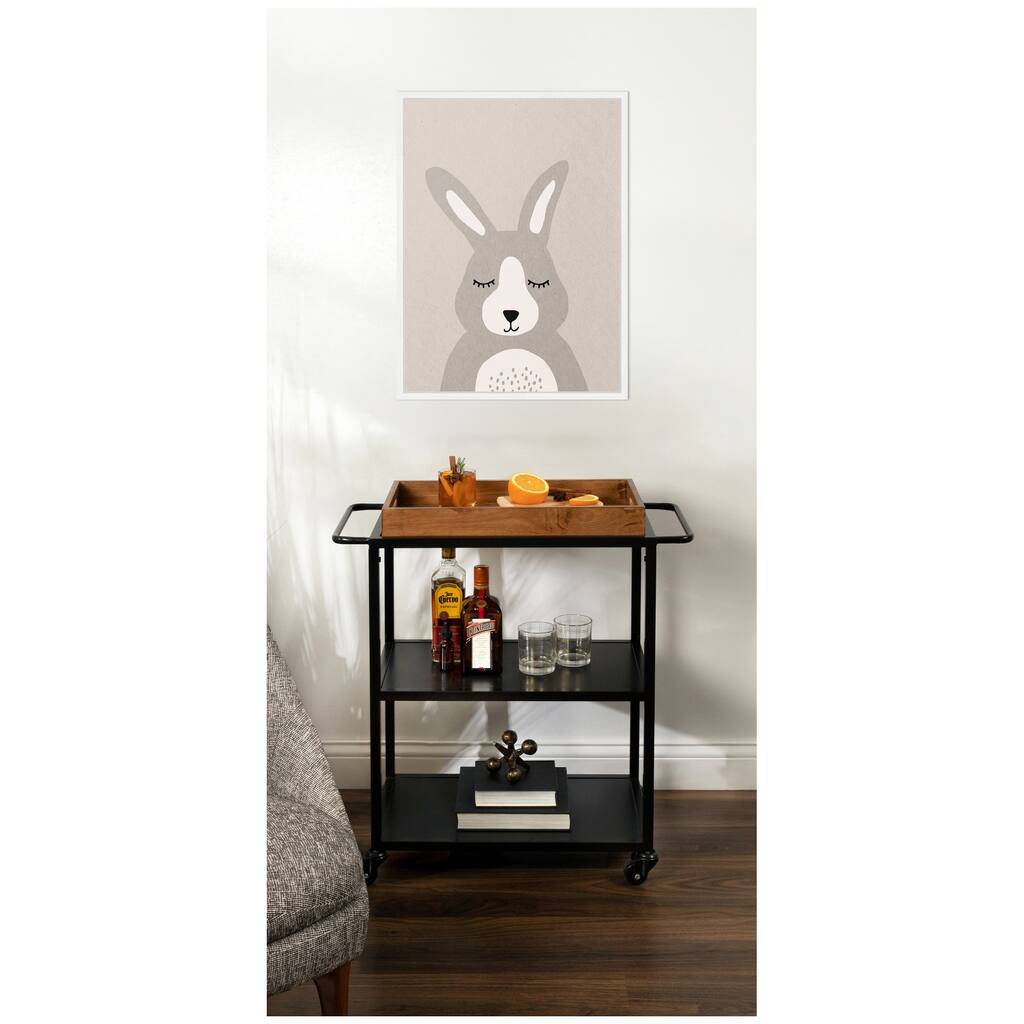 Kate and Laurel Bunny by July Art Prints Framed Canvas Wall Art Print