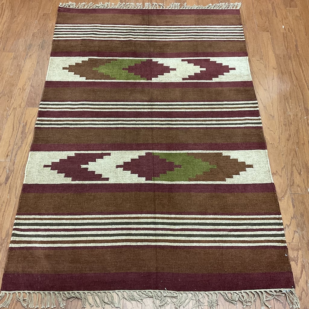HERAT ORIENTAL Handmade Chenille Flatweave Rug - 4' x 6'