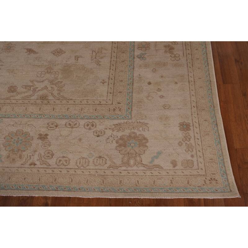 Earth Tone Oushak Vegetable Dye Area Rug Handmade Wool Carpet - 8'1" x 11'0"