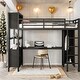 preview thumbnail 2 of 26, Metal Storage Loft Bed with Wardrobe And L-shaped Desk, Full Size