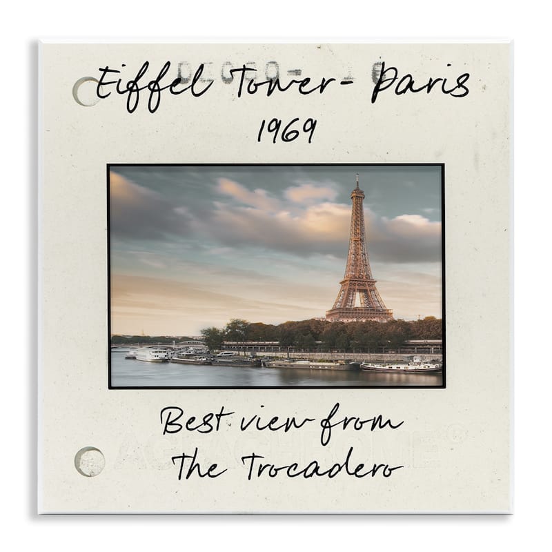 Stupell Vintage Travel Eiffel Tower Wall Plaque Art Design By Danita Delimont - 12 x 12