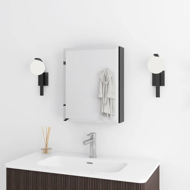 Rectangular Aluminum Medicine Cabinet with Mirror