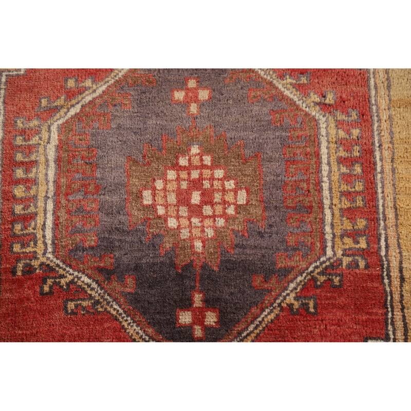 Vegetable Dye Ardebil Persian Runner Rug Hand-knotted Wool Carpet - 3'3"x 12'8"