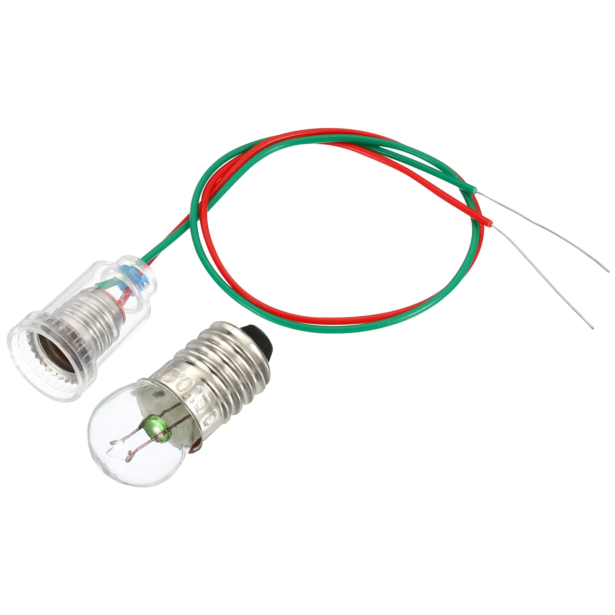 1Set E10 Screw Base 3.8V Bulb Miniature Light Warm Yellow w 10Pcs Lamp Holders - Warm Yellow