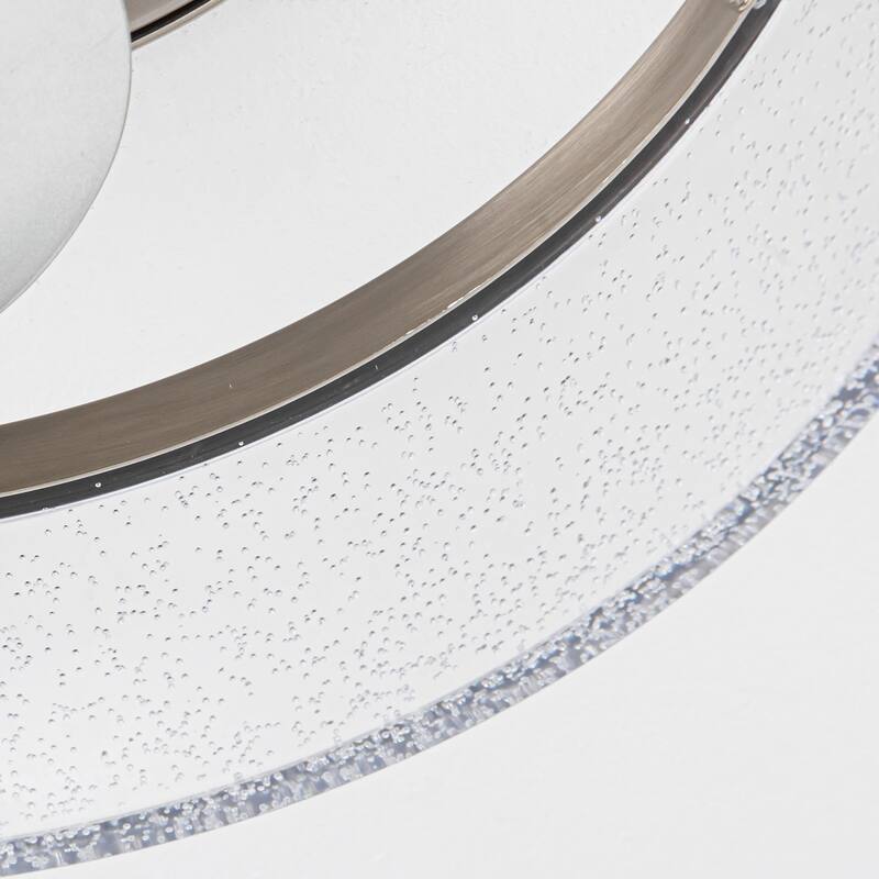 13" 3-Light Satin Nickel Flush Mount Ceiling Fan with Light