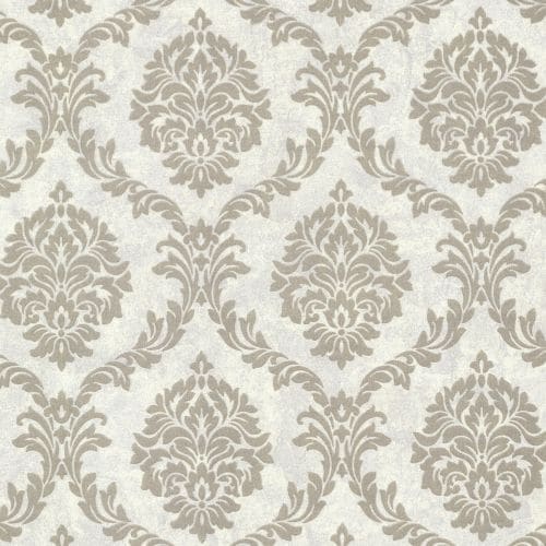 Brewster 495-69062 Tennyson Pewter Shimmer Damask Wallpaper