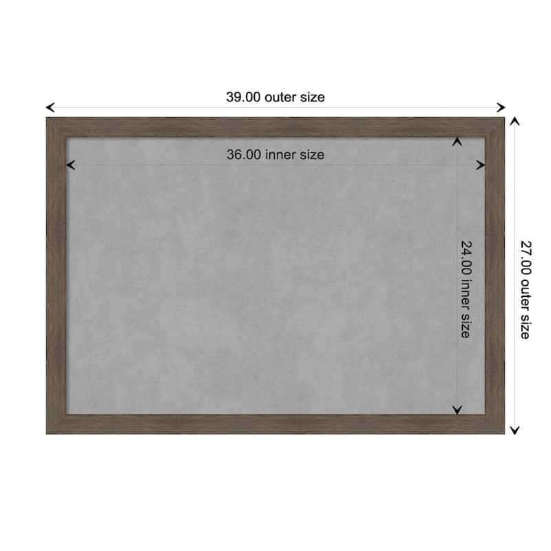 Amanti Art Hardwood Mocha Narrow Framed Magnetic Board - Board Size 36x24
