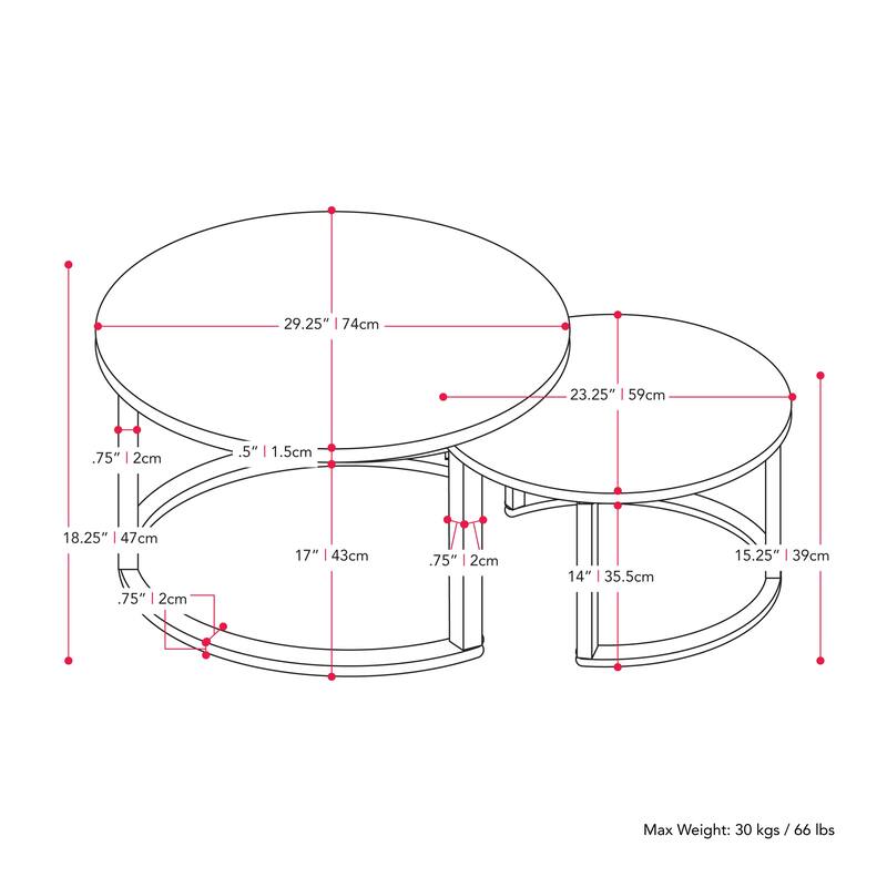 Set of 2 Nesting Coffee Tables