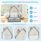 preview thumbnail 9 of 18, Twin Size House Shape Floor Bed with Lockable Door and Full-Length Guardrail