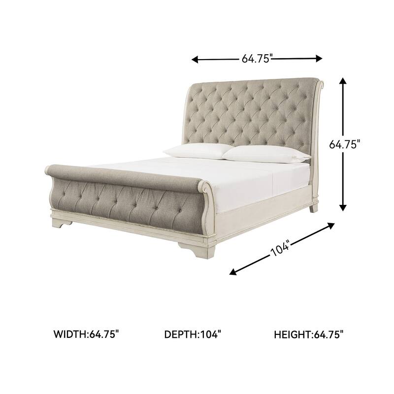 Signature Design by Ashley Realyn White/Gray Sleigh Bed