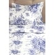 preview thumbnail 6 of 6, Printed Design Cotton Collection 400 Thread Count Navy Toile Duvet Set