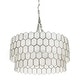 preview thumbnail 6 of 18, Two-Tier Capiz Honeycomb Chandelier - 20.0"L x 20.0"W x 12.0"H Matte Silver