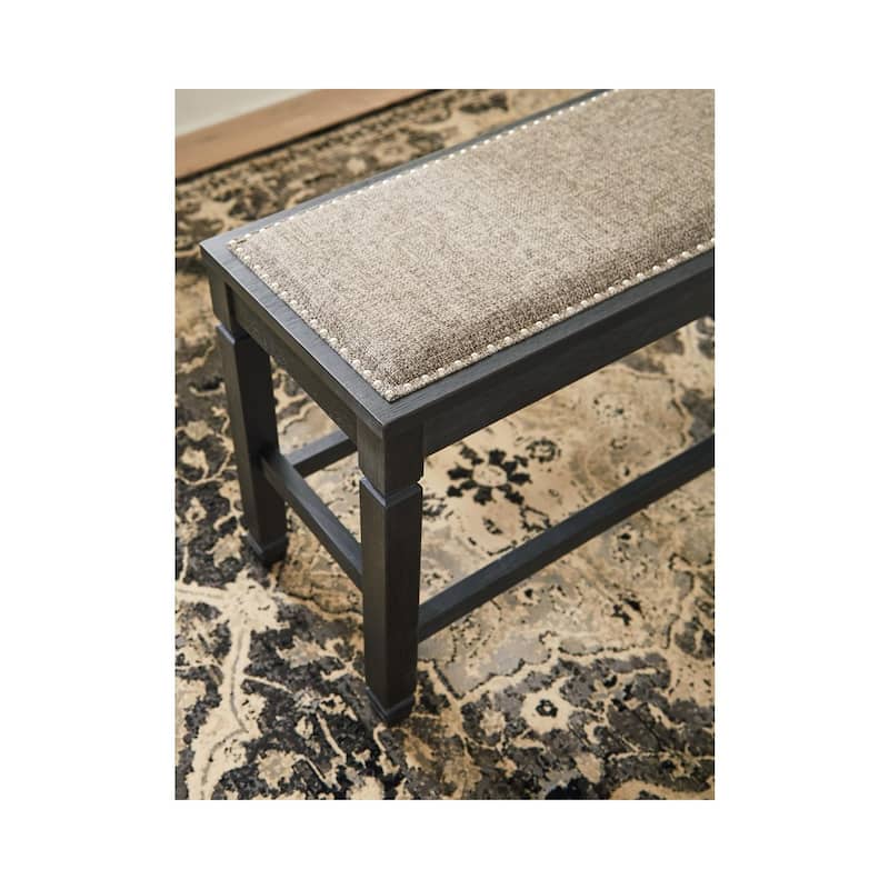 Signature Design by Ashley Tyler Creek Antique Black Upholstered Counter Height Bench