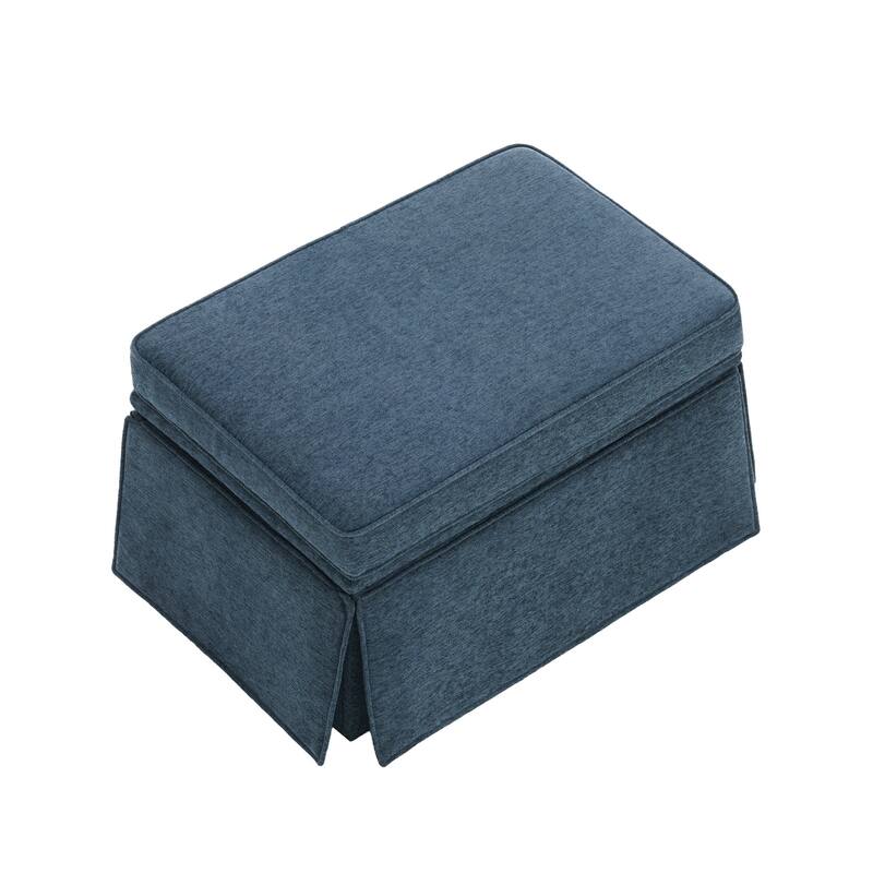 Skirted Rectangular Flip-Top Storage Ottoman