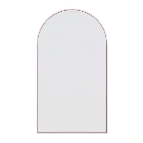 Glass Warehouse Large Arch Shape Stainless Steel Framed Mirror
