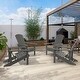 preview thumbnail 93 of 102, BONOSUKI Patio Adirondack Chair w/Cupholder,Weather Resistant-Set of 4 DarkGray