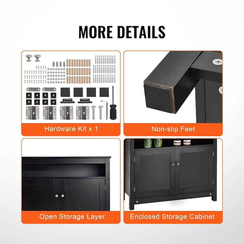 Aquarium Stand Reptile Tank Stand with Storage, Cabinet and Hardware Kit