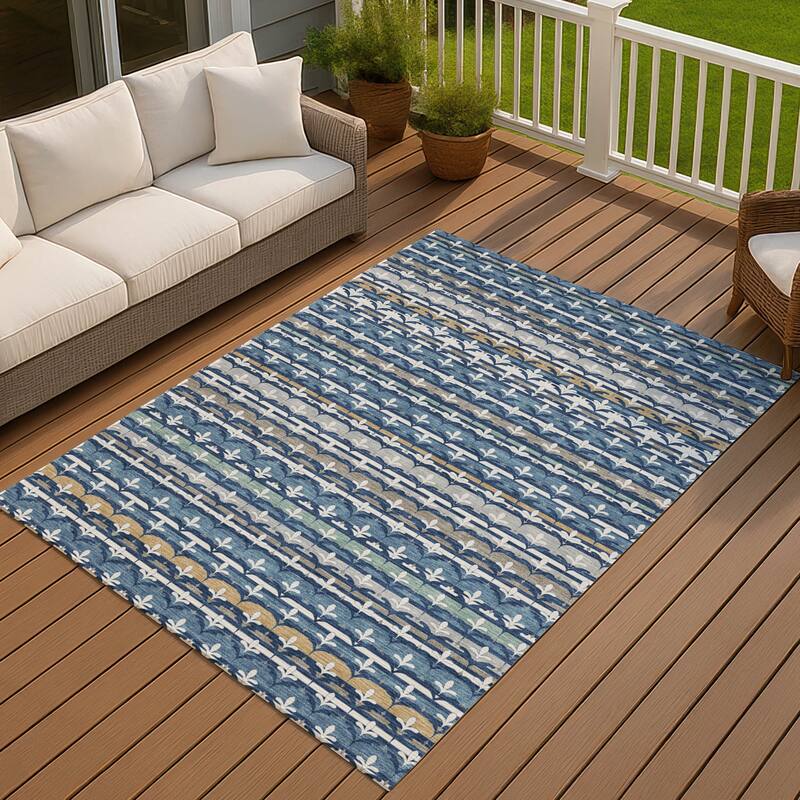 Machine Washable Indoor/ Outdoor Stripe Bramlage Chantille Rug