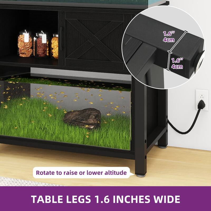 Aquarium Stand Cabinet 40-50/55-75 Gallon Fish Tank Stand with Power Outlets