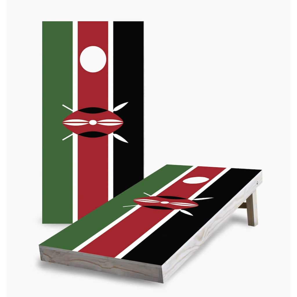 Kenyan Flag Cornhole Game (Choose Wraps or Boards)