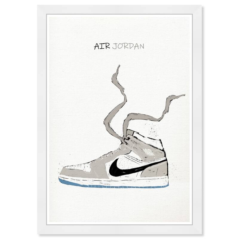 Wynwood Studio Prints Fashion and Glam Air jordan Drawing III Gray and Light Gray Modern & Contemporary Wall Art Canvas Print