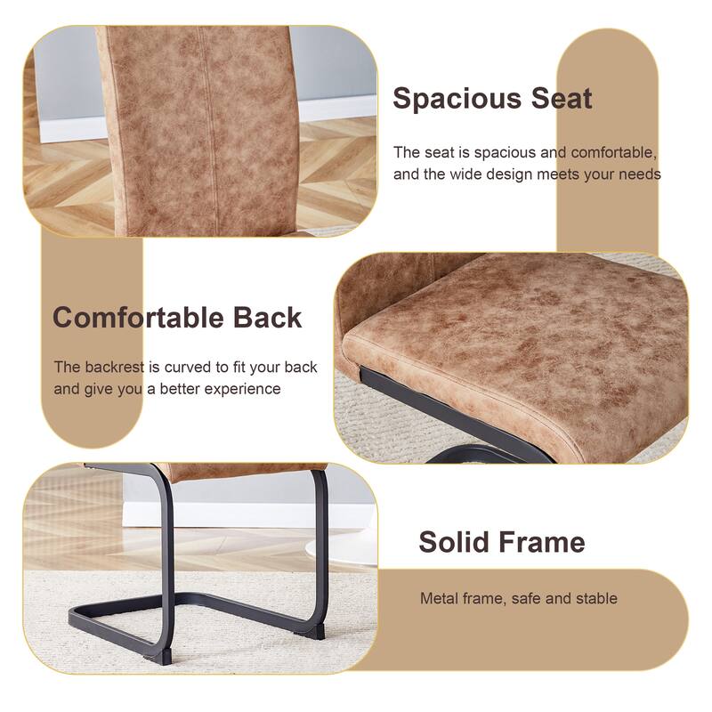 Roomfitters 7/9pcs Walnut Dining Table Set with Technology Fabric Chairs and Arched Black Metal Legs, Walnut