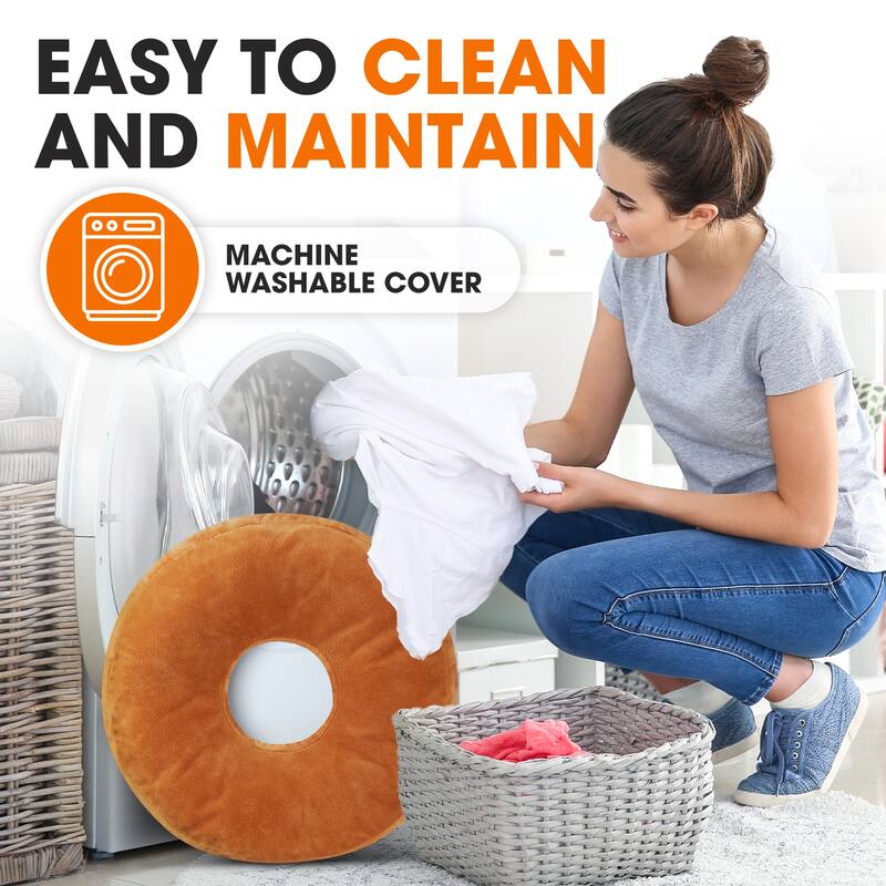 Cheer Collection Super Soft Round Donut Pillow - Assorted Colors