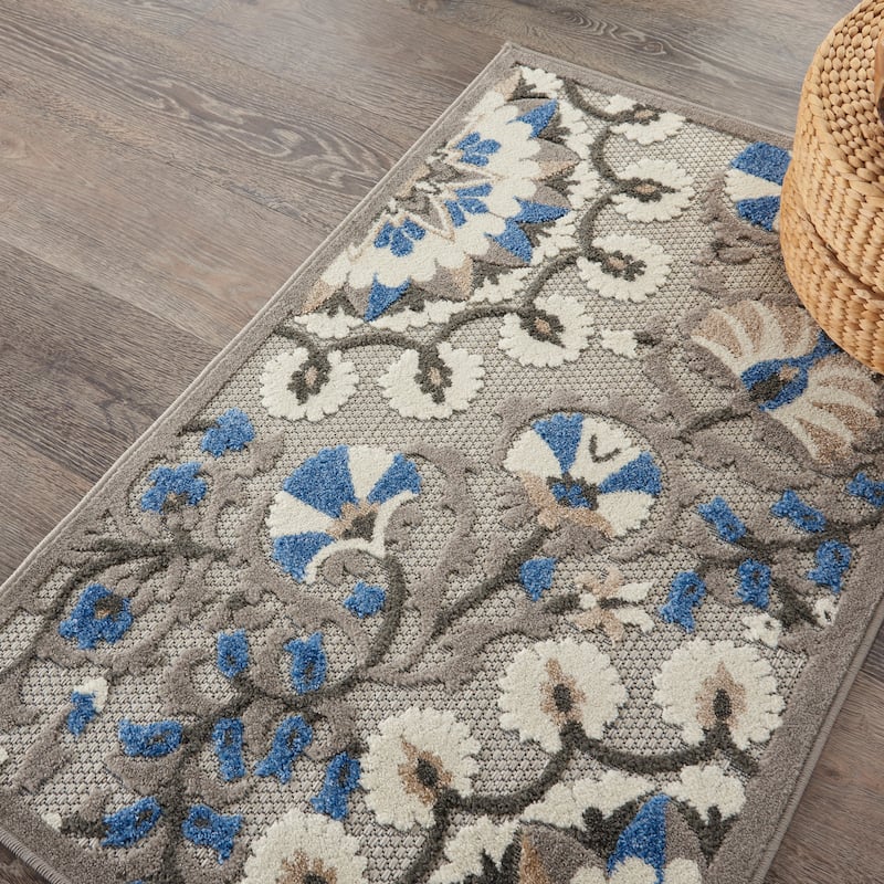 Nourison Aloha Modern Multicolor Floral Botanical Area Rug