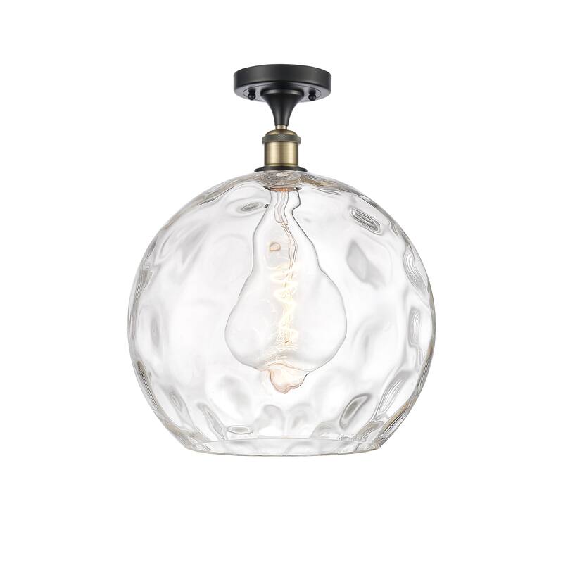 Innovations Lighting Athens Water Glass - 1 Light 14" Semi-Flush Mount