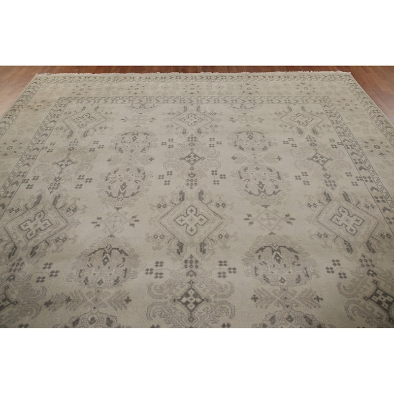 Oushak Indian Large Rug Handmade Wool Carpet - 9'10"x 13'9"