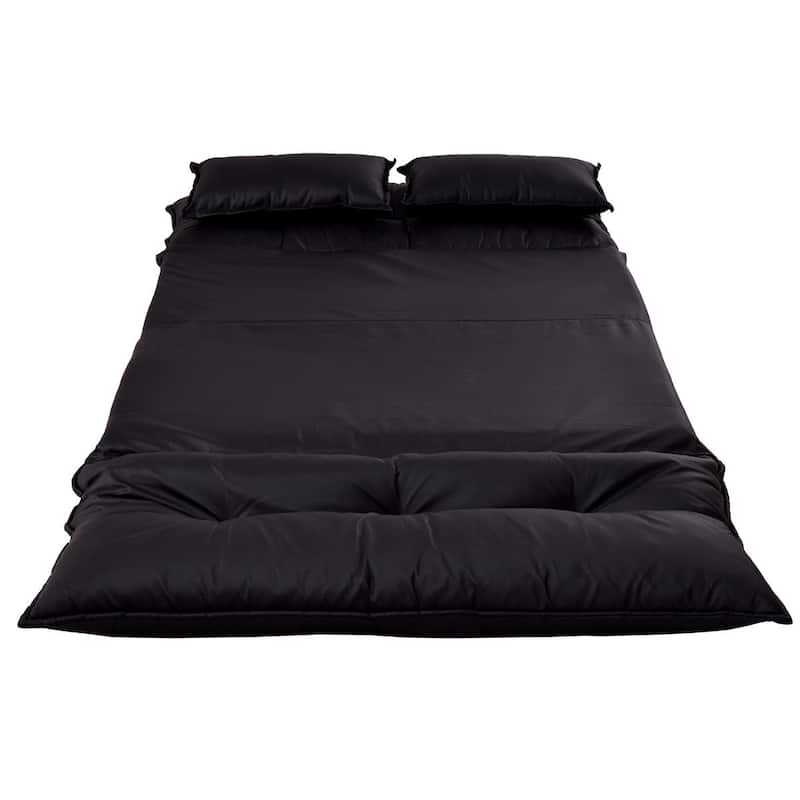 Costway PU Leather Foldable Modern Leisure Floor Sofa Bed Video Gaming