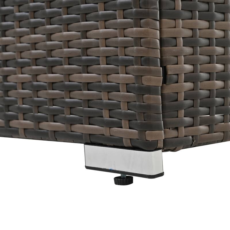 GDFStudio - Elegant 4-Piece Outdoor PE Wicker Patio Set with Tempered Glass Coffee Table