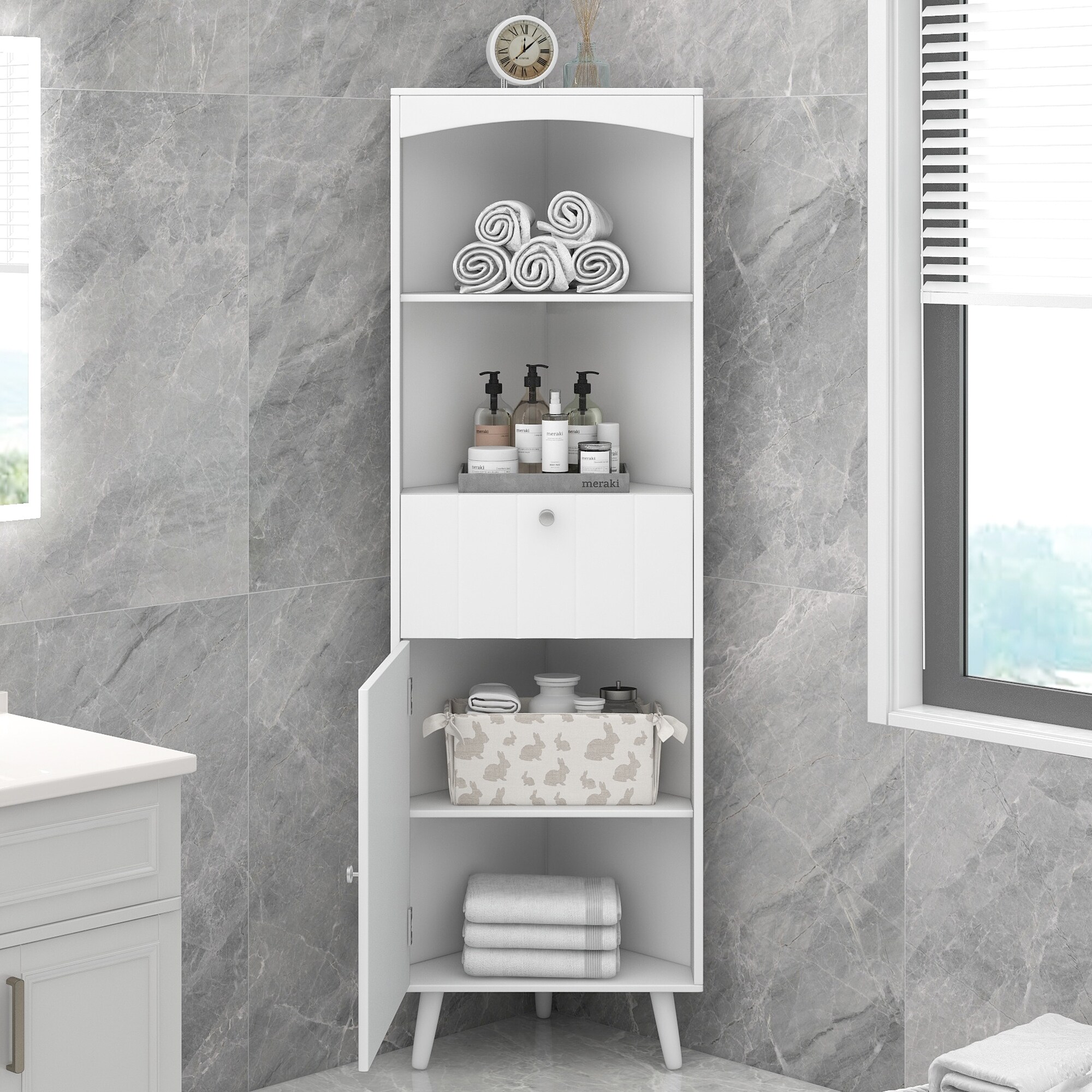https://ak1.ostkcdn.com/images/products/is/images/direct/448004a491f7d288cc3db98c015fd8dea5f83fd0/Triangle-Corner-Floor-Storage-Organizer-Cabinet-with-Open-Shelves%2C-Modern-Freestanding-Paper-Holder-Plant-Stand-Linen-Cabinet.jpg
