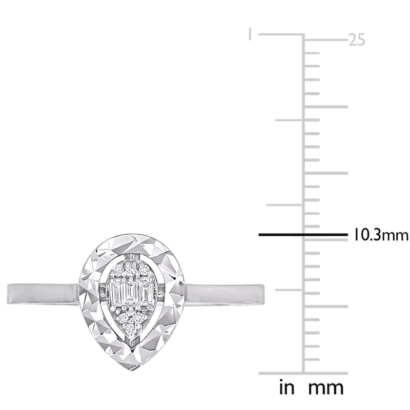 Miadora Parallel Baguette-Cut and Round-Cut Circle Diamond Accent Ring in 14k White Gold
