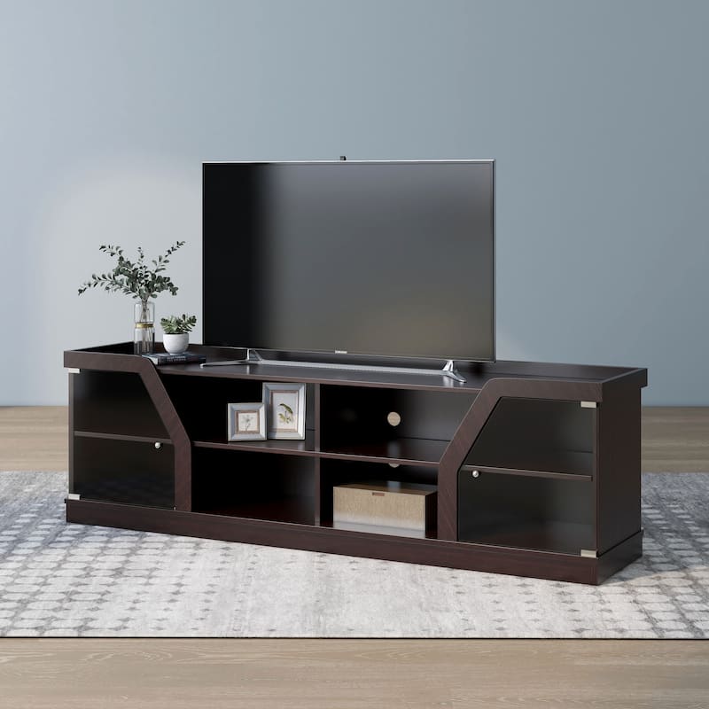 DH BASIC Modern Espresso 71" Wide Entertainment Center by Denhour