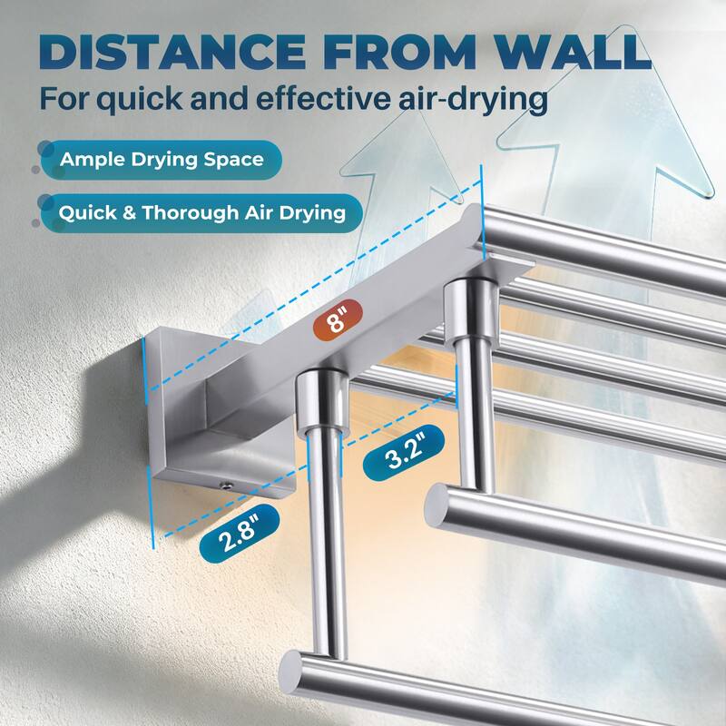 WOWOW Two Towel Holders Wall mounted Towel Rack