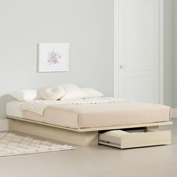 South Shore Fusion Storage Platform Bed, Modern, Minimalist - Bed 