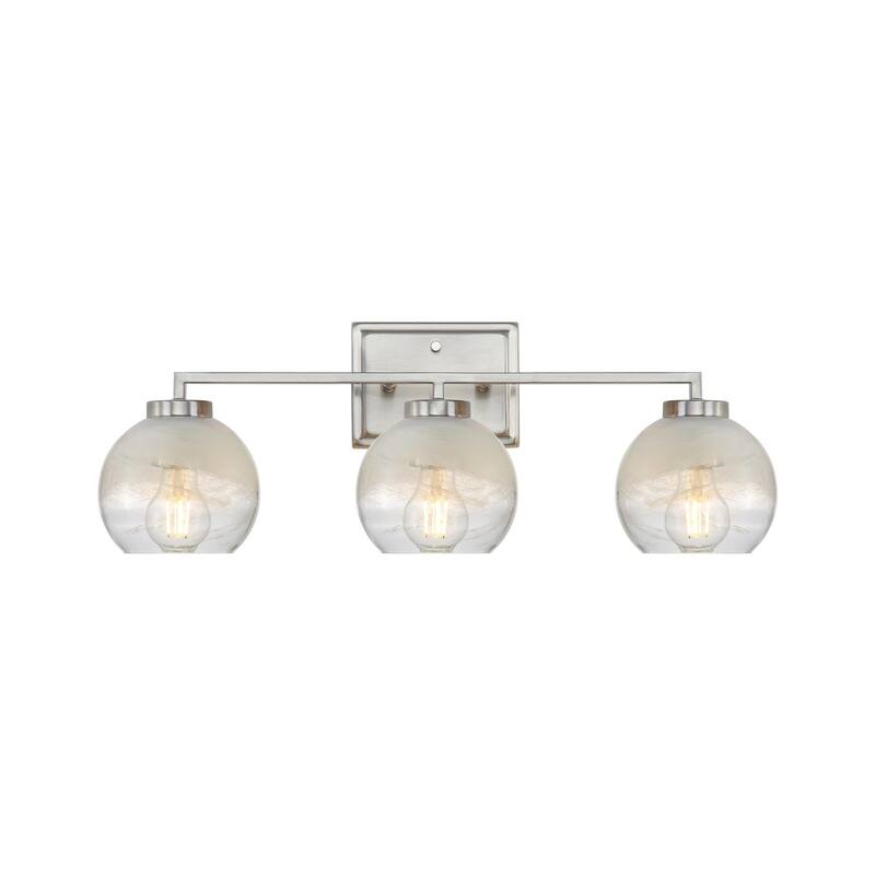 Elliott 3-Light Vanity Light in Pewter with Alabaster Shade - Silver