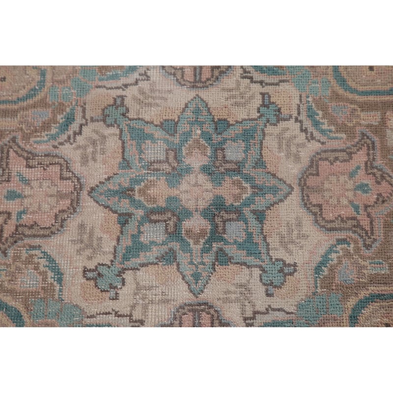 Distressed Tabriz Persian Vintage Area Rug Handmade Wool Carpet - 7'9"x 10'10"