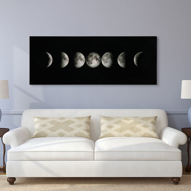 "Moon" Frameless Free Floating Tempered Glass Panel Graphic Wall Art