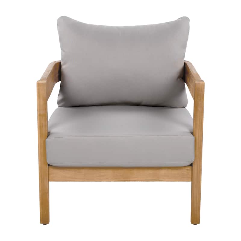 Brooklyn Acacia Wood Outdoor Club Chair with Cushions by Christopher Knight Home