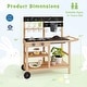 preview thumbnail 4 of 7, Outdoor Fir Wood Play Kitchen with Blackboard and Planting Pots-Natural - Multi