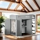 preview thumbnail 2 of 8, Twin Size Loft Bed with Desk, Wardrobes, 4 Drawers and 4 Shelves, Grey