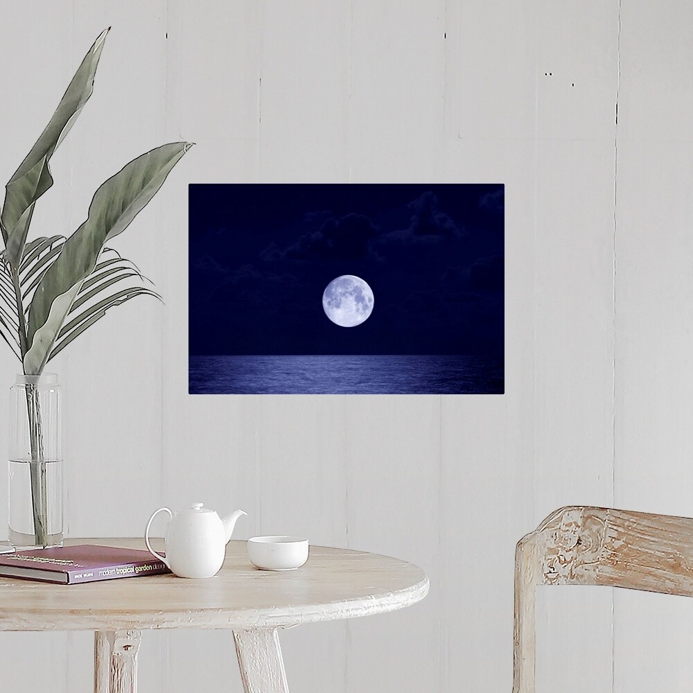 Moon Over The Ocean Miami Florida Usa Poster Print Multi Overstock