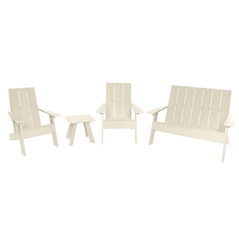HIGHWOOD Italica Modern 4-Piece Adirondack Patio Set - Whitewash
