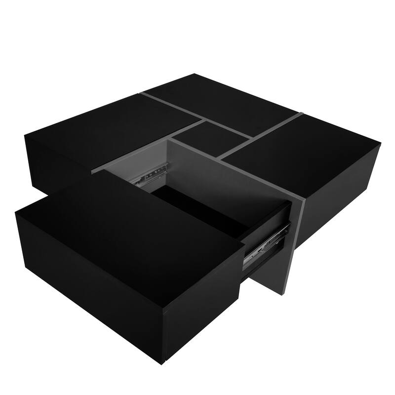 Extendable Coffee Table End Table with 4 Hidden Storage, Accent Table Center Table with Sliding Tabletop