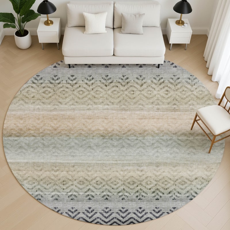 Premium Washable Super Soft Boho Ombre Mayfield Rug - Gray - 8' x 8'